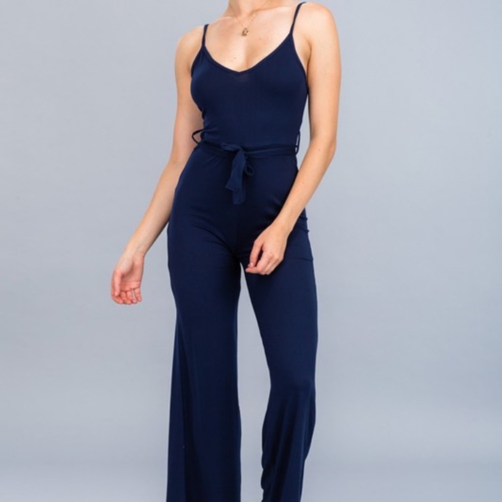 Blue Cami Strap Jumpsuit